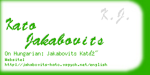 kato jakabovits business card